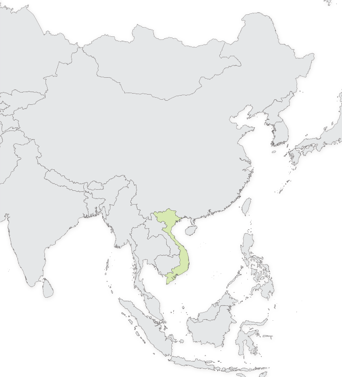Map highlighting Vietnam