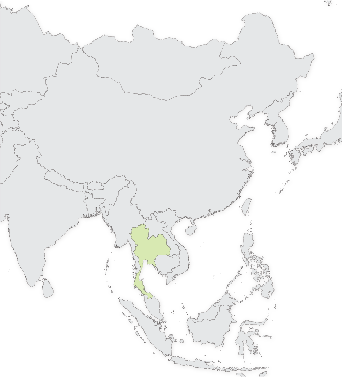 Map highlighting Thailand
