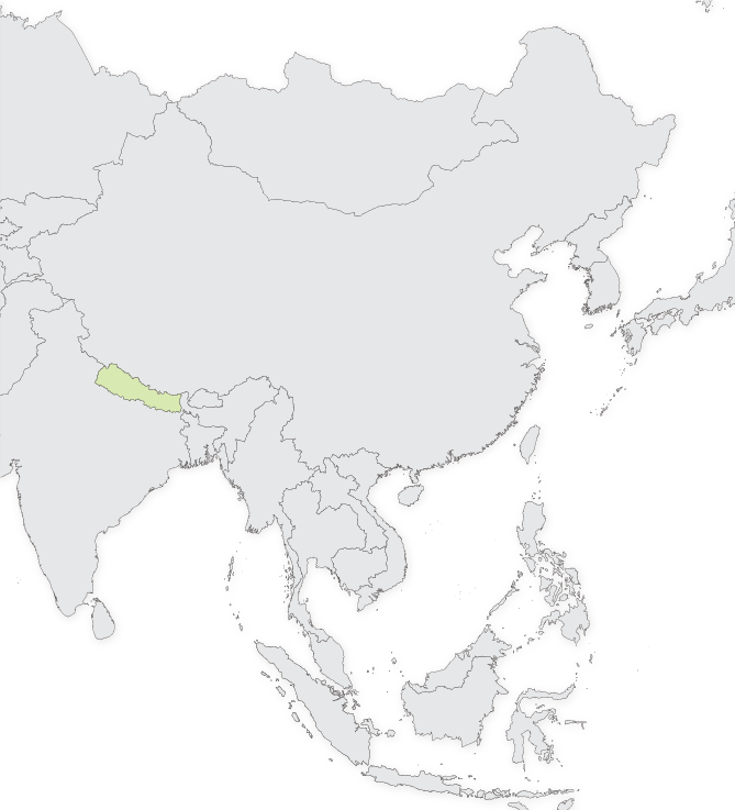 Map highlighting Nepal